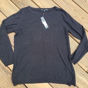 CYRUS Black Soft Sweater L Side Zippers Front Seam NWT